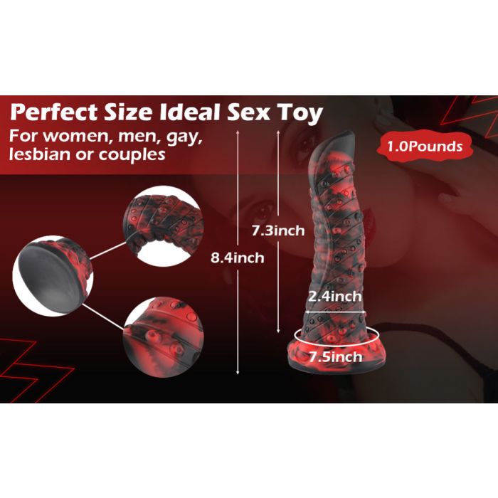 HiSmith Monster (8.4in) – Large Serpentine G-Spot Anal Dildo Sex Machine Attachments