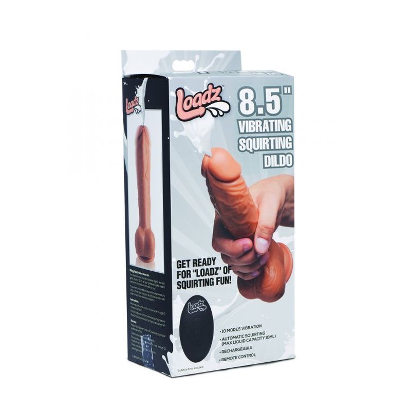 8.5in Dual Density Squirting Dildo Medium Skin Tone w Remote Secondary image