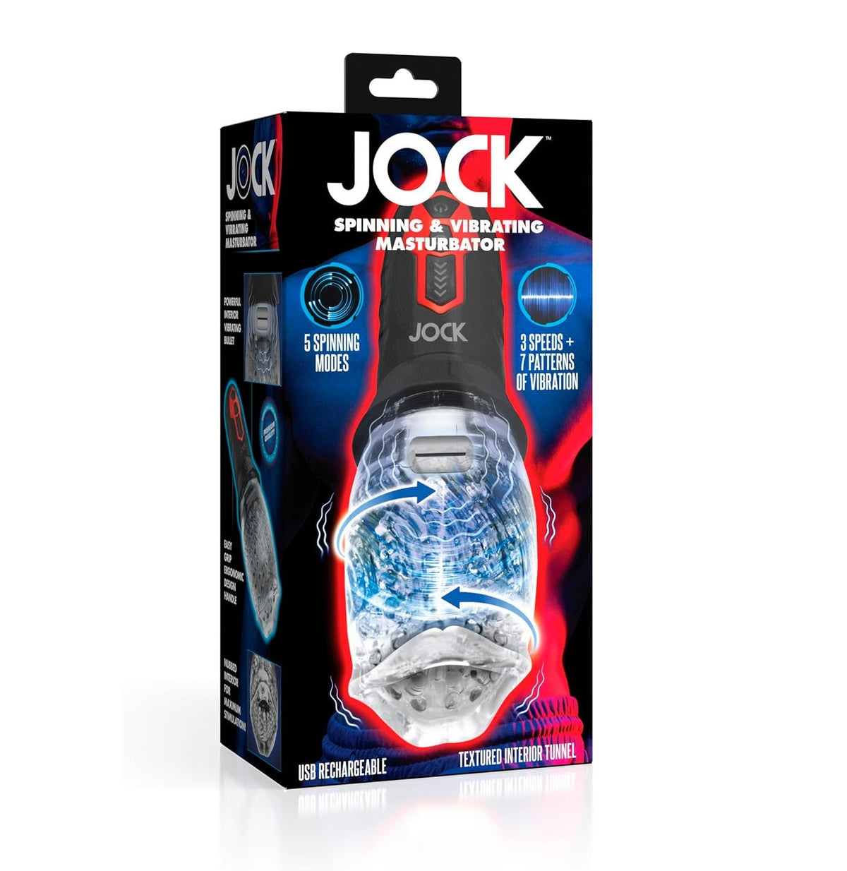 Jock Spinning and Vibrating Masturbator with Multiple Speeds and Patterns > Sex Toys For Men > Masturbators > Vibrating