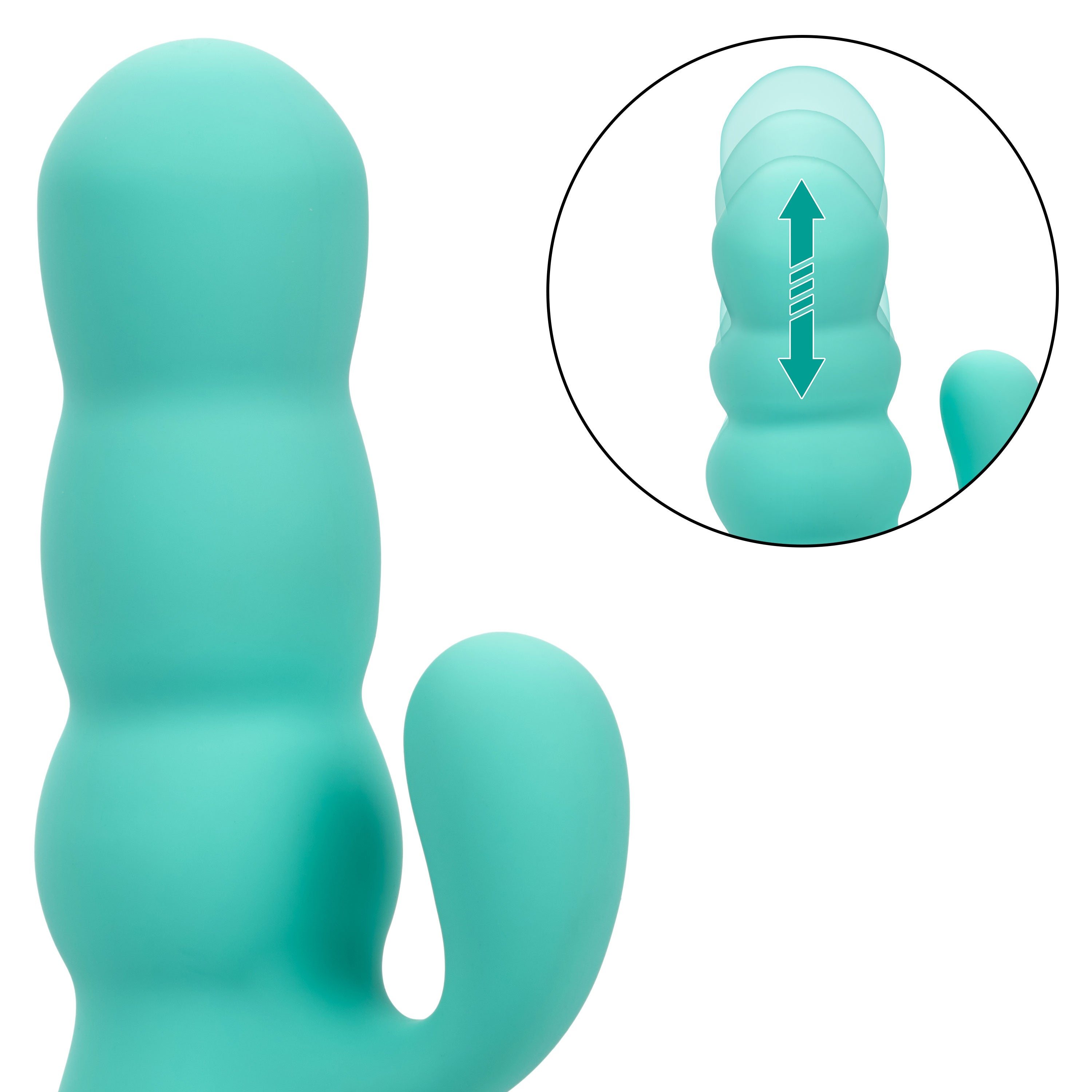 California Dreaming Del Mar Diva Teal Silicone Dual Motor Massager with 10 Vibration Functions = > Vibrators > Ladies > Rabbit Multi