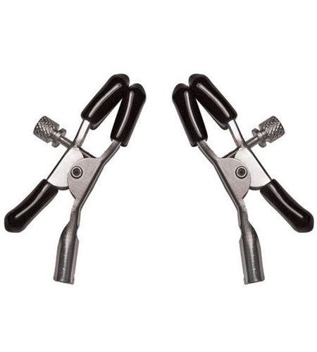 Sex and Mischief Nipple Clips with Adjustable Features and Rubber-Tipped Comfort Black Nipple Stimulators