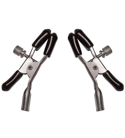 Sex and Mischief Nipple Clips with Adjustable Features and Rubber-Tipped Comfort Black Nipple Stimulators
