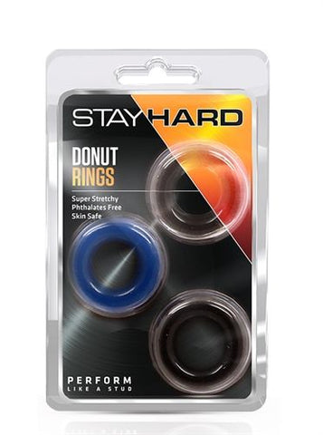 Stay Hard Donut Rings 3 Pack – Silicone Cock Rings Multi COCK RING Set