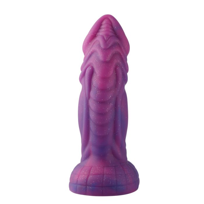 HiSmith - 8" Silicone Vibrating Pink and Purple Dildo (KlicLoK) Sex Machine Attachments