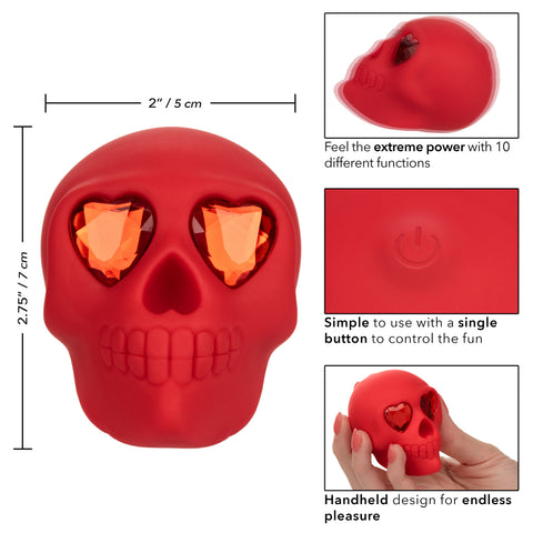 Naughty Bits Bone Head Handheld Massager Red Silicone with 10 Vibration Functions Waterproof Rechargeable > Vibrators > Standard Vibrators