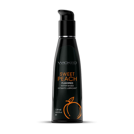 Wicked Aqua Sweet Peach - Sweet Peach Flavoured Water Based Lubricant - 120 ml (4 oz) Bottle