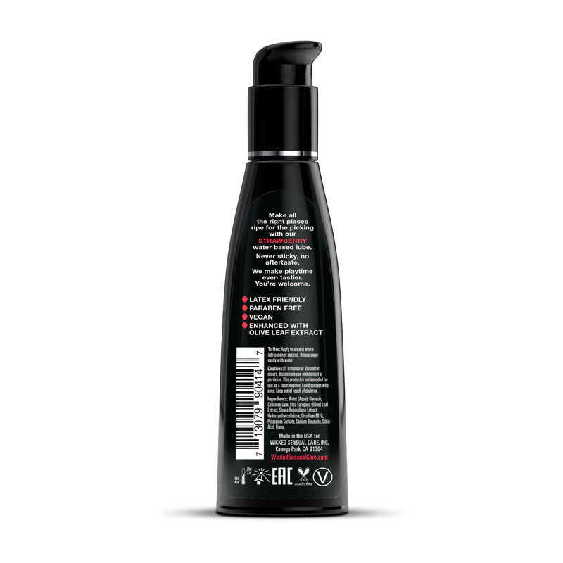 Wicked Aqua Strawberry Water-Based Lubricant 120ml (4 oz) > Lube > Flavoured