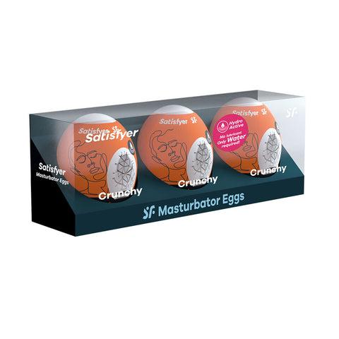 Satisfyer Masturbator Eggs - Crunchy 3 Pack Stroker Sleeves Strokers - Cup|Egg