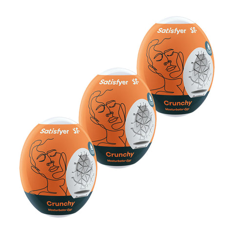 Satisfyer Masturbator Eggs - Crunchy 3 Pack Stroker Sleeves White Strokers - Cup|Egg