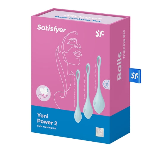 Satisfyer Yoni Power 2 Light Blue Pelvic Floor Training Balls Set with 3 Weights and Body-Friendly Silicone Default Title > Sex Toys For Ladies > Kegel Exercise