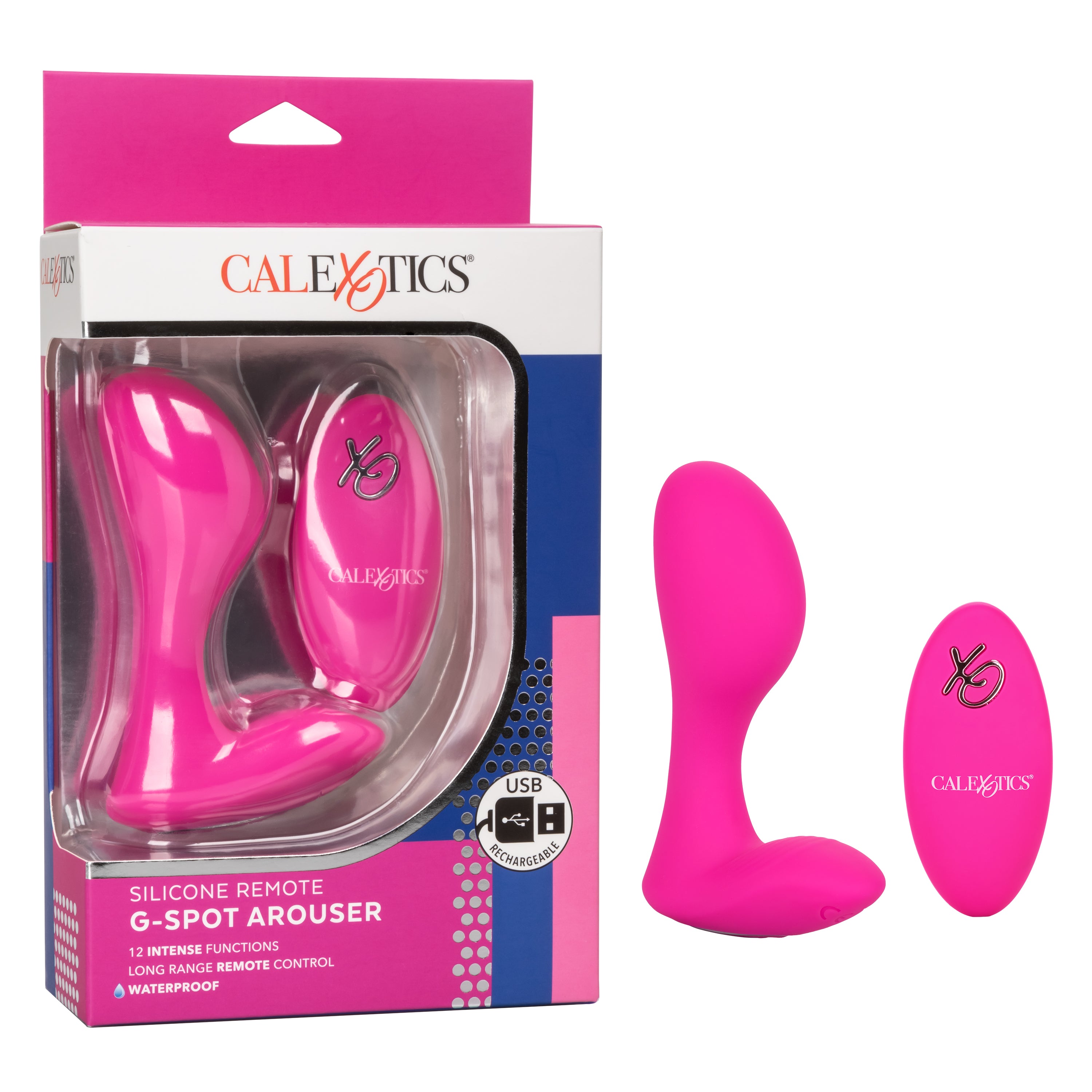 CalExotics Pink Silicone Remote G-Spot Arouser with 12 Vibration Functions and USB Rechargeable STIMULATORS