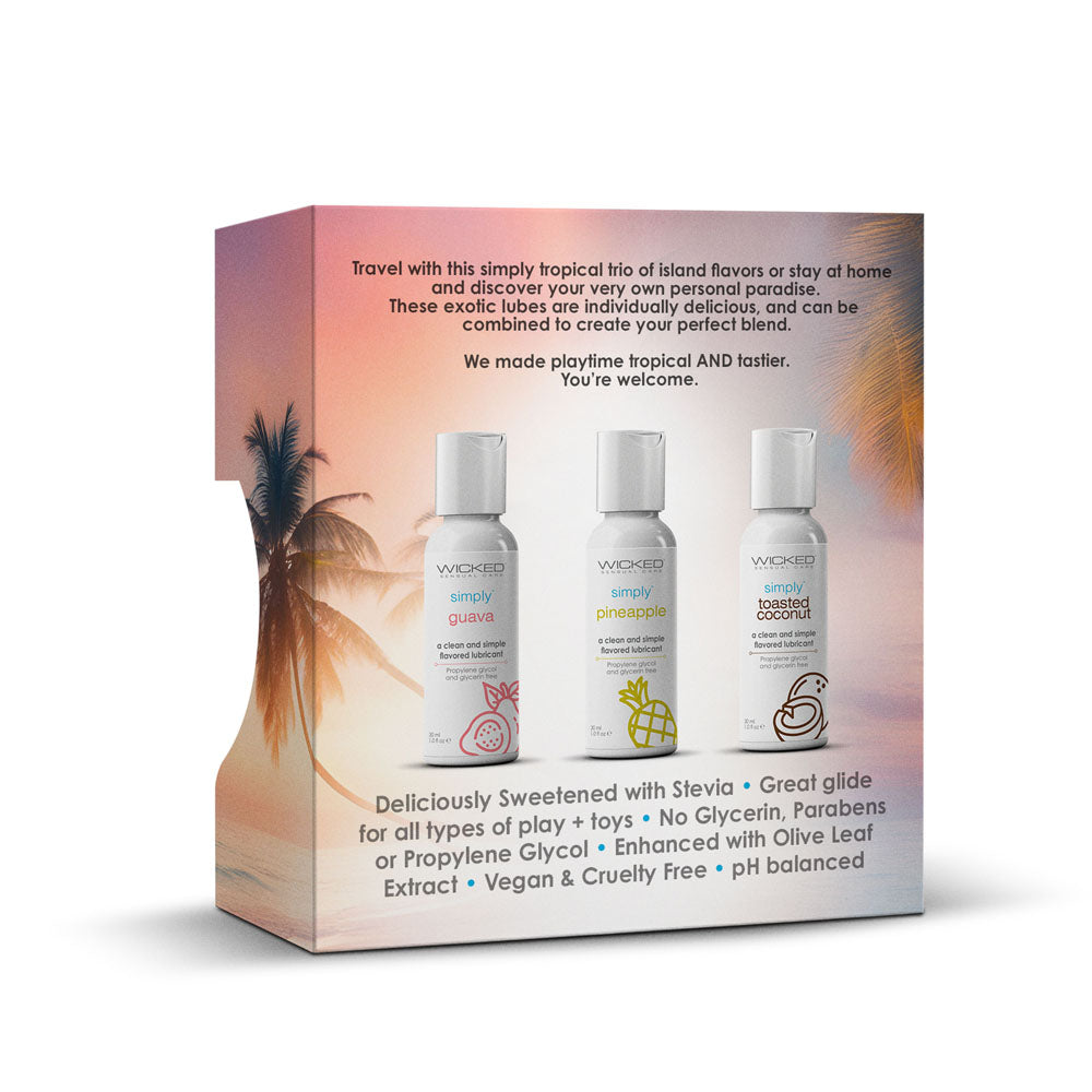 Wicked Simply Tropical Trio 3 x 30ml Flavoured Water Based Lubricants > Lube > Flavoured