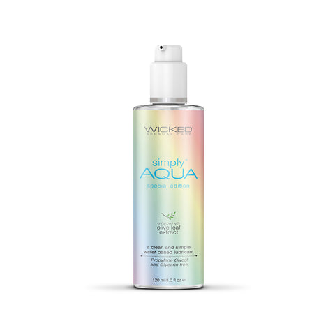 Wicked Simply Aqua Pride 120 ml Water Based Lubricant Bottle White Lubricants, Creams & Glides