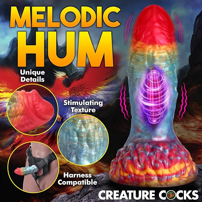 Creature Cocks Rainbow Phoenix Remote Vibrating 6.8" Silicone Dildo > Dildos > Fantasy