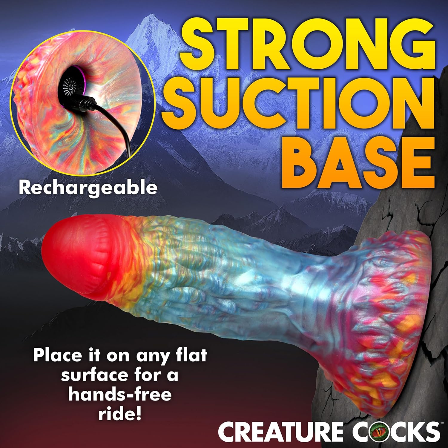 Creature Cocks Rainbow Phoenix Remote Vibrating 6.8" Silicone Dildo > Dildos > Fantasy