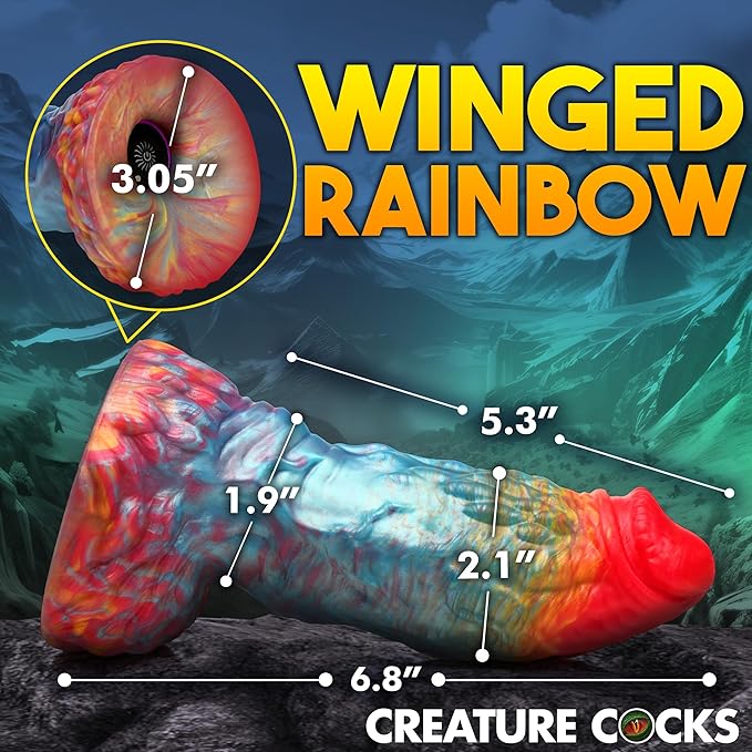 Creature Cocks Rainbow Phoenix Remote Vibrating 6.8" Silicone Dildo > Dildos > Fantasy