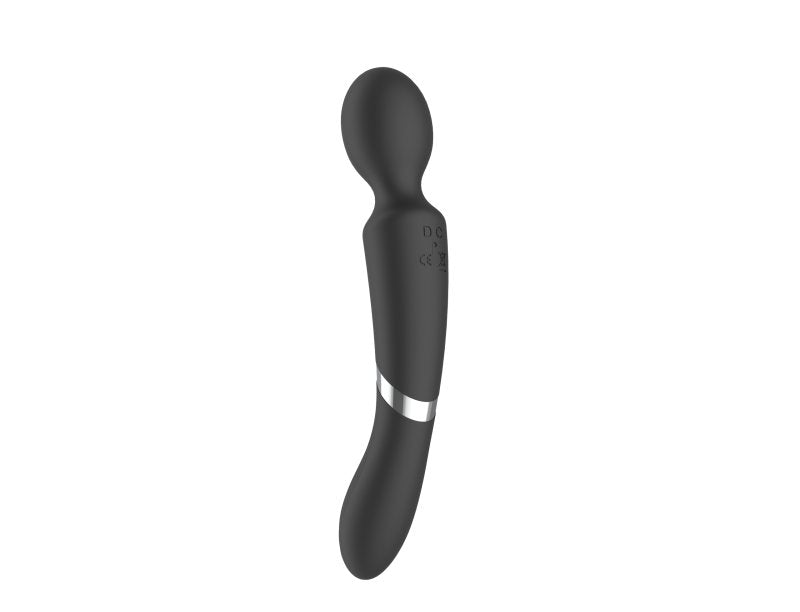 Ashella Vibes Dual Massager Wand Black Premium Silicone Waterproof Secondary image