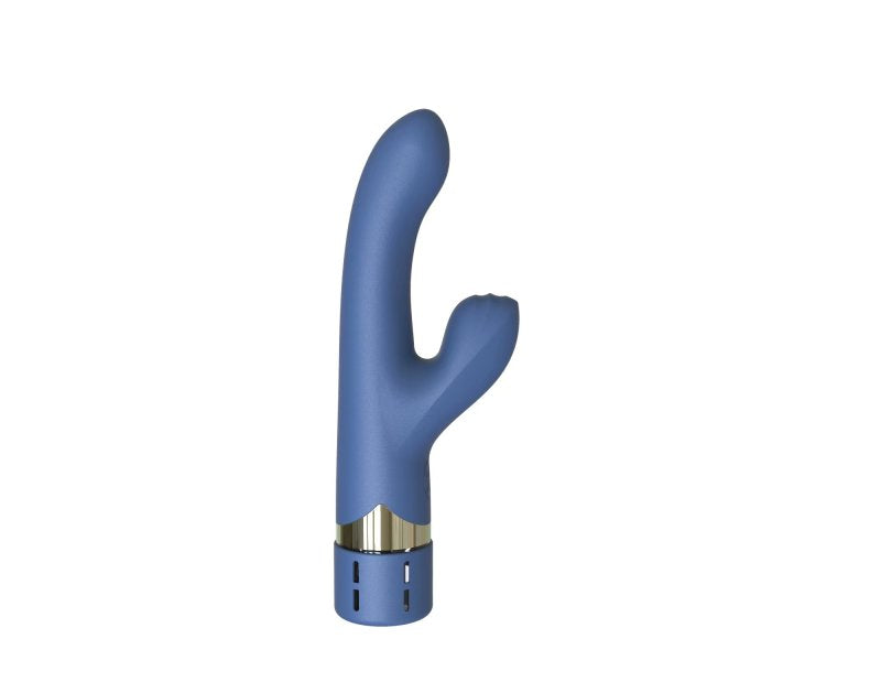 Squirting Vibrator Blue Silicone Ribbed Clitoral Stimulator with 7 Vibration Functions and Magnetic Rechargeable Main image