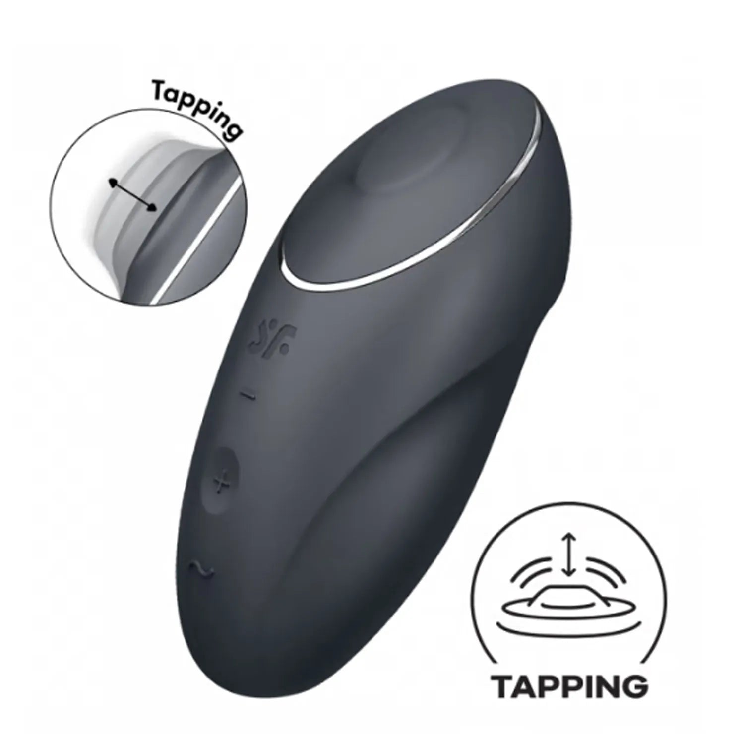 Satisfyer Tap & Climax 1 - Grey Lay-On Vibrator 8.6 Inch > Vibrators > Vibrating Pads