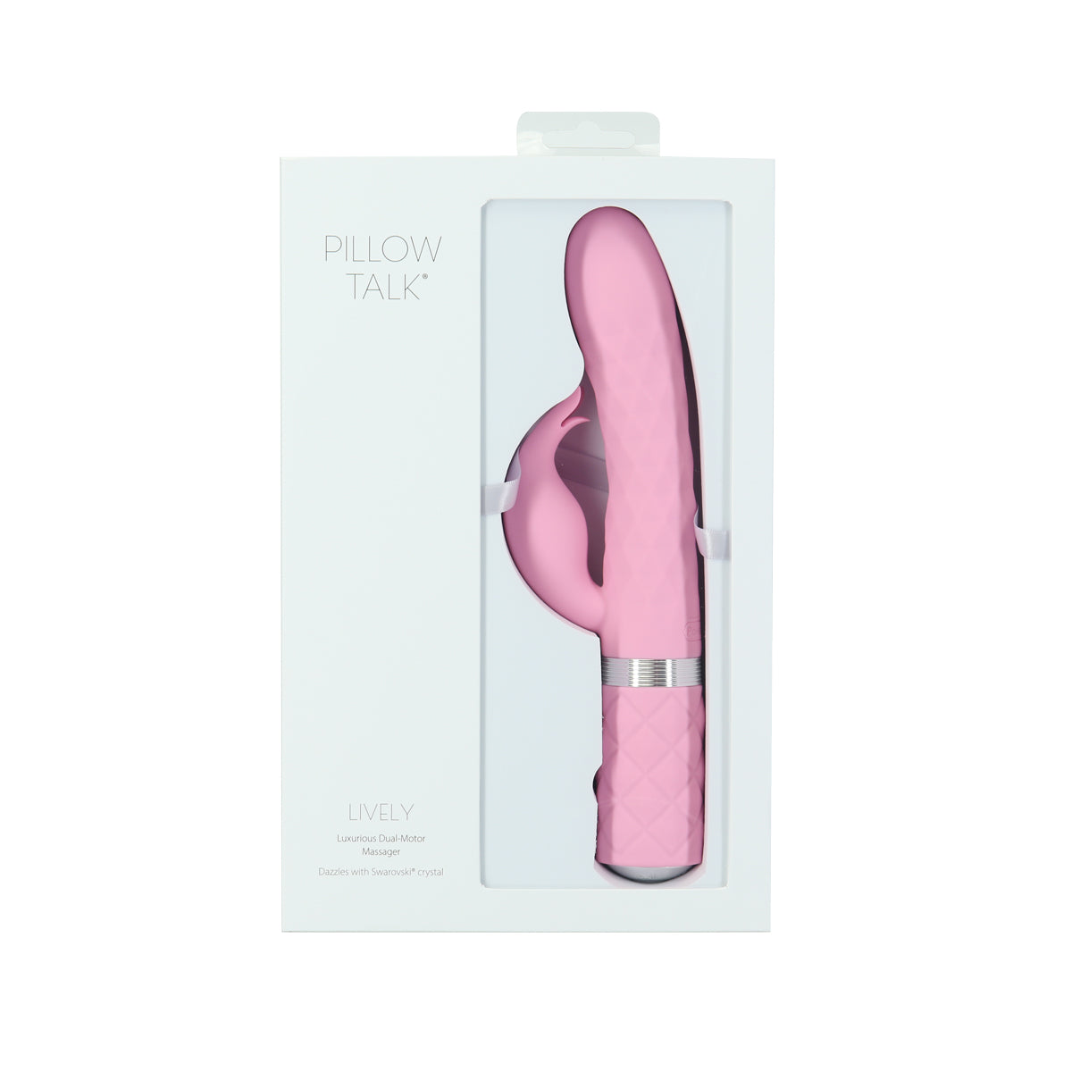 Pillow Talk Lively Pink 8 Inch Rabbit Dual Massager Clitoral Stimulator Pink > Vibrators > Ladies > Rabbit