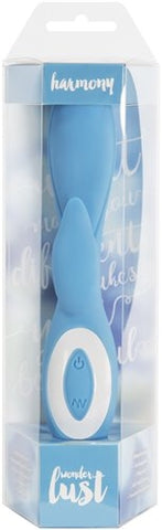 Wonderlust Harmony Rechargeable Vibrator Blue with Dual Stimulation and Silicone Finish Default Title Vibrators