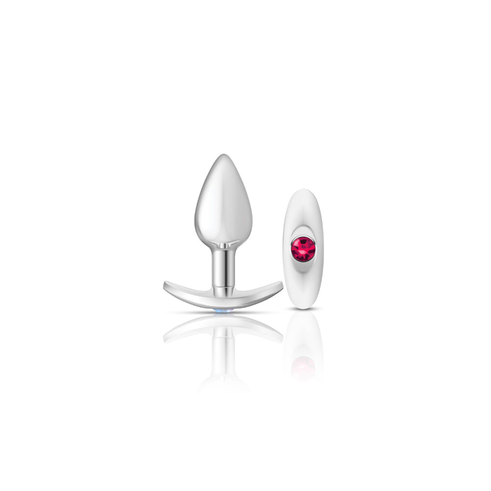 Cheeky Charms Silver Anchor Butt Plug with Clear and Pink Jewel Pink > Anal Range > Jewel Butt Plugs