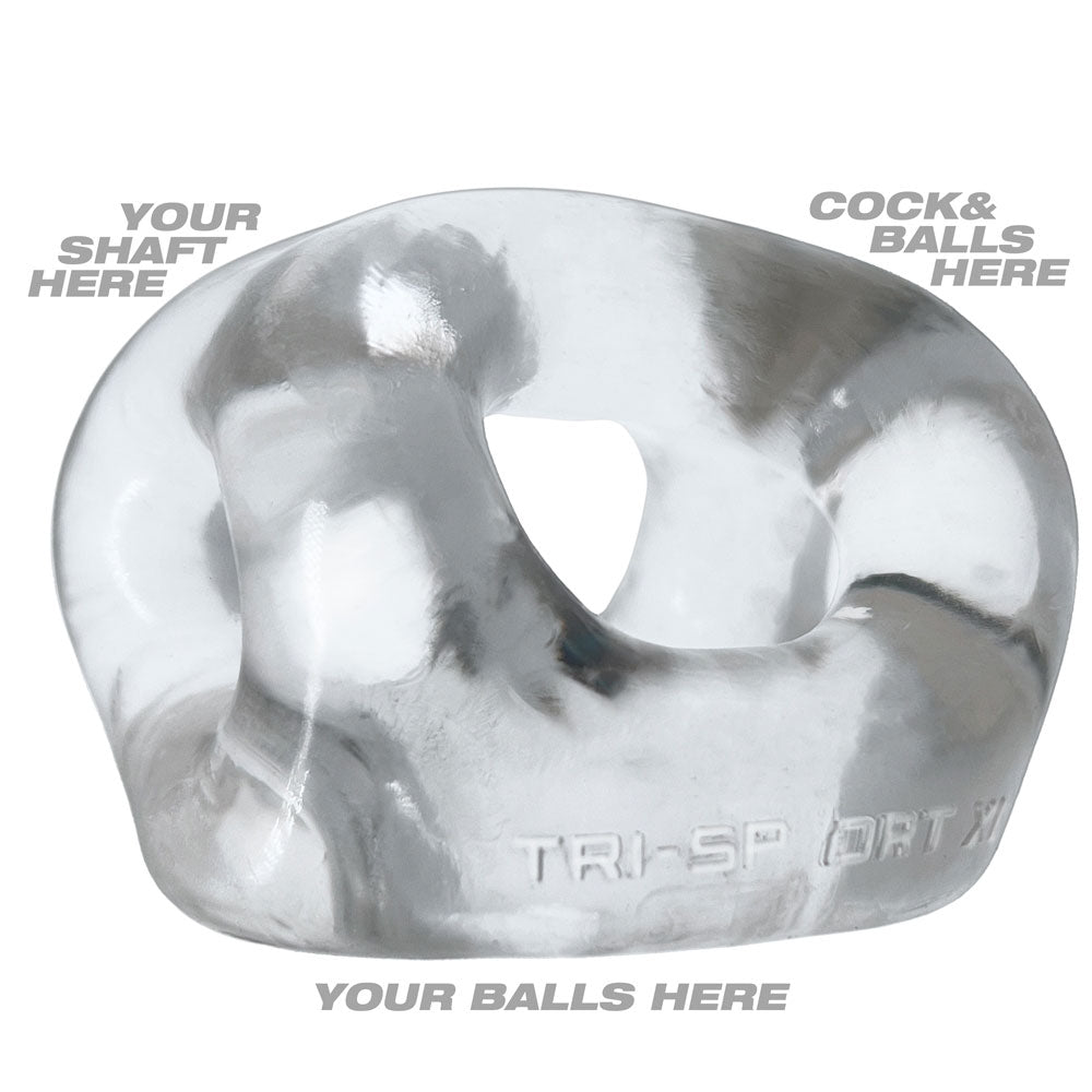 OXBALLS TRI-SPORT XL Thicker 3-Ring Cocksling Clear – Enhanced Support and Bulge Enhancement > Cock Ring > Sling