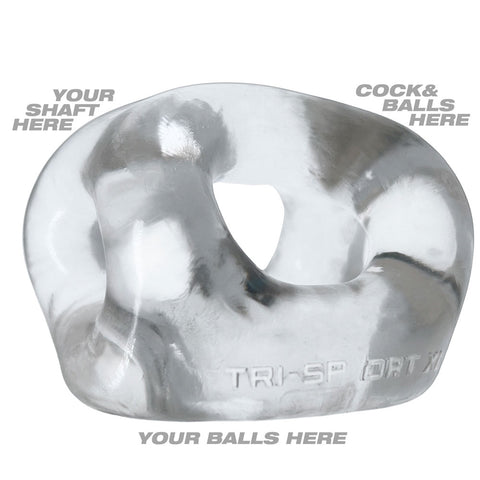 OXBALLS TRI-SPORT XL Thicker 3-Ring Cocksling Clear – Enhanced Support and Bulge Enhancement > Cock Ring > Sling