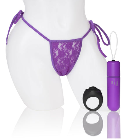My Secret Screaming O 4T Panty Vibe Grape with Remote Control and Lace Side-Tie Panty BULLETS
