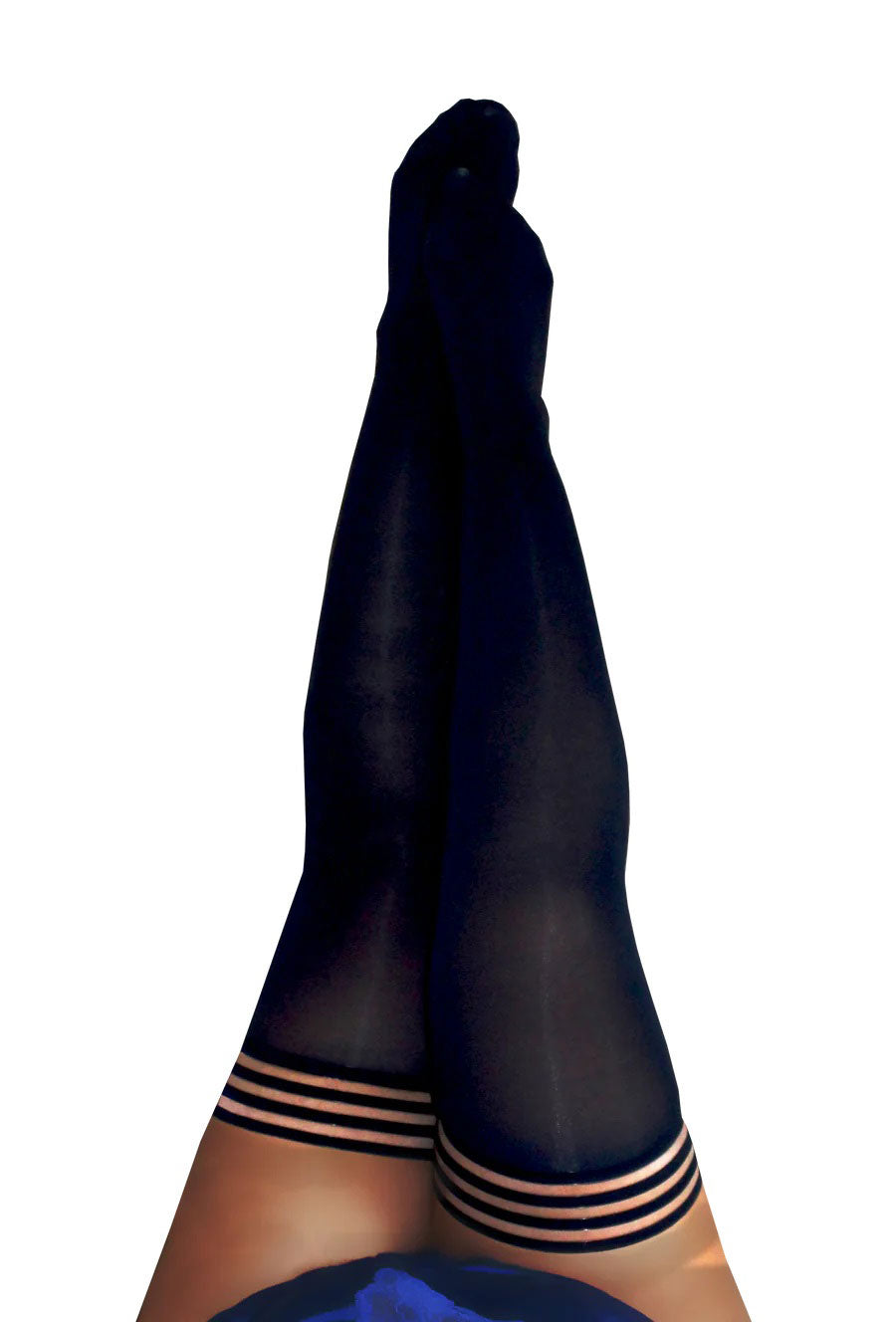 Kixies Danielle Solid Opaque Thigh Highs Size D Black > Clothes > Hosiery > Stockings