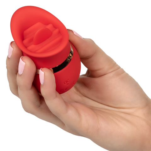 French Kiss Sweet Talker Red Compact Rechargeable Silicone Massager with 12 Vibration Functions Finger Stimulator