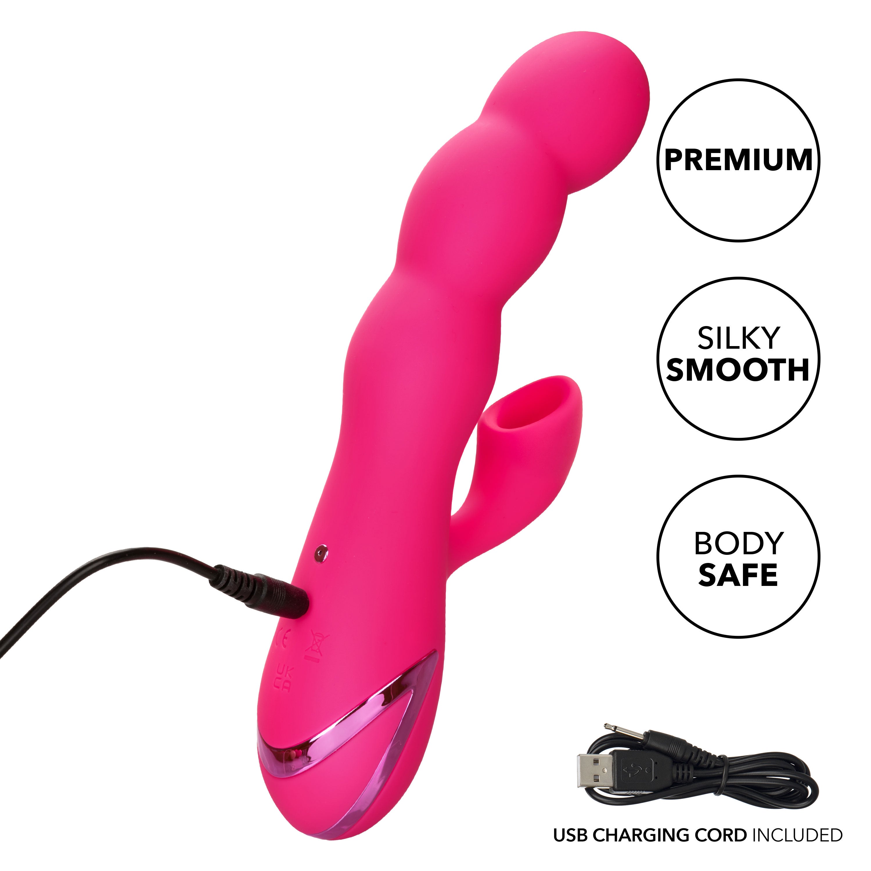 California Dreaming Oceanside Orgasm Massager with Clitoral Suction and Vibrating Functions Pink > Vibrators > Ladies > Rabbit Multi