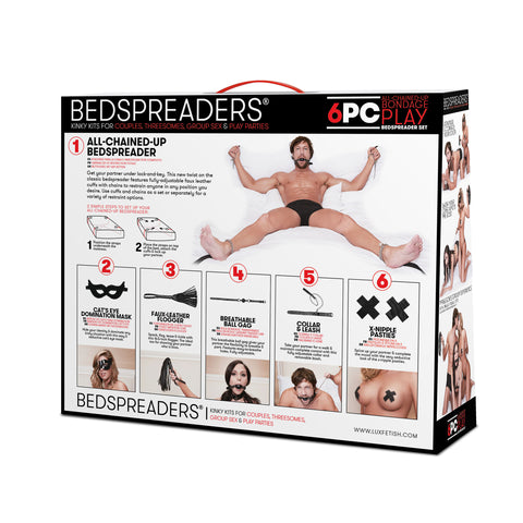 Lux Fetish Master-Slave Domination Chain-Me-Up 6PC Black Bedspreaders Set Black > Bondage Gear > Bondage Kits