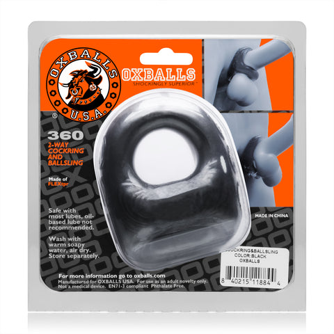 Oxballs 360 Dual Use Cocksling Black – Two-in-One Bulge Enhancer and Ballsling COCK RINGS Sling