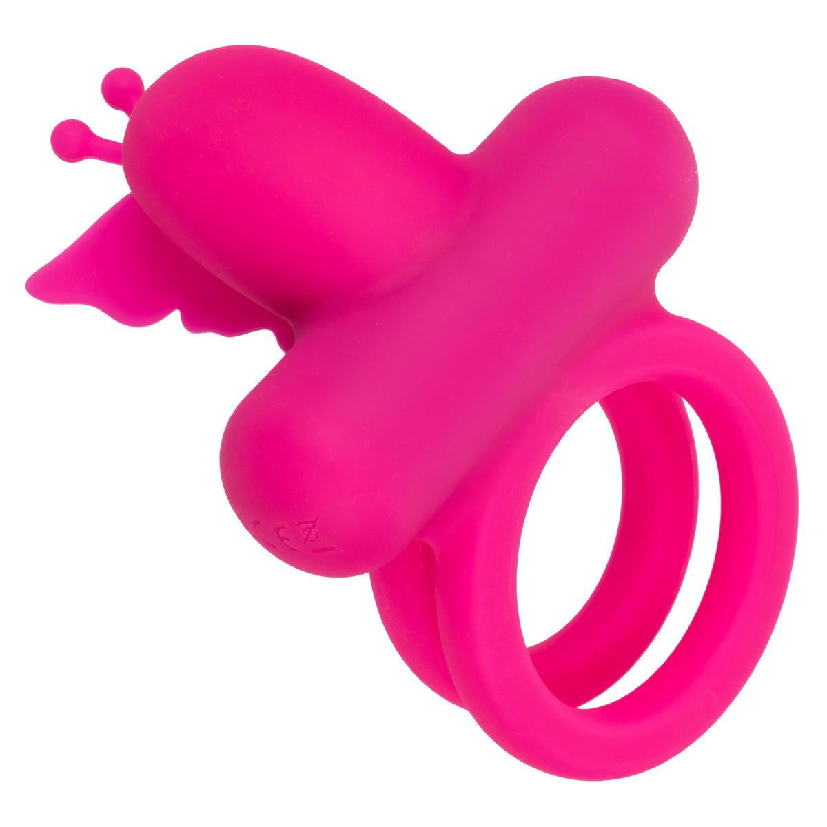 CalExotics Silicone Pink Butterfly Dual Ring with 12 Vibration Functions and Waterproof Design > Cock Ring > Vibrating