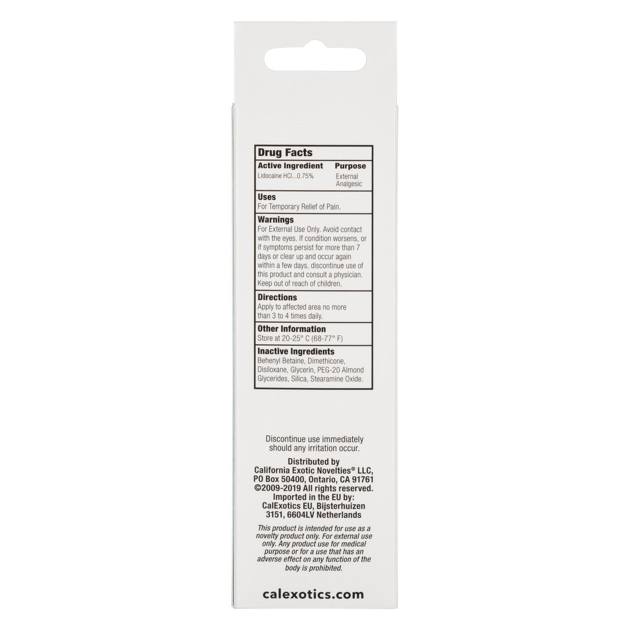 Anal Eze Unscented Desensitizing Gel 7.5% Benzocaine 1.5oz Water-Based Anal Gel > Lube > Anal