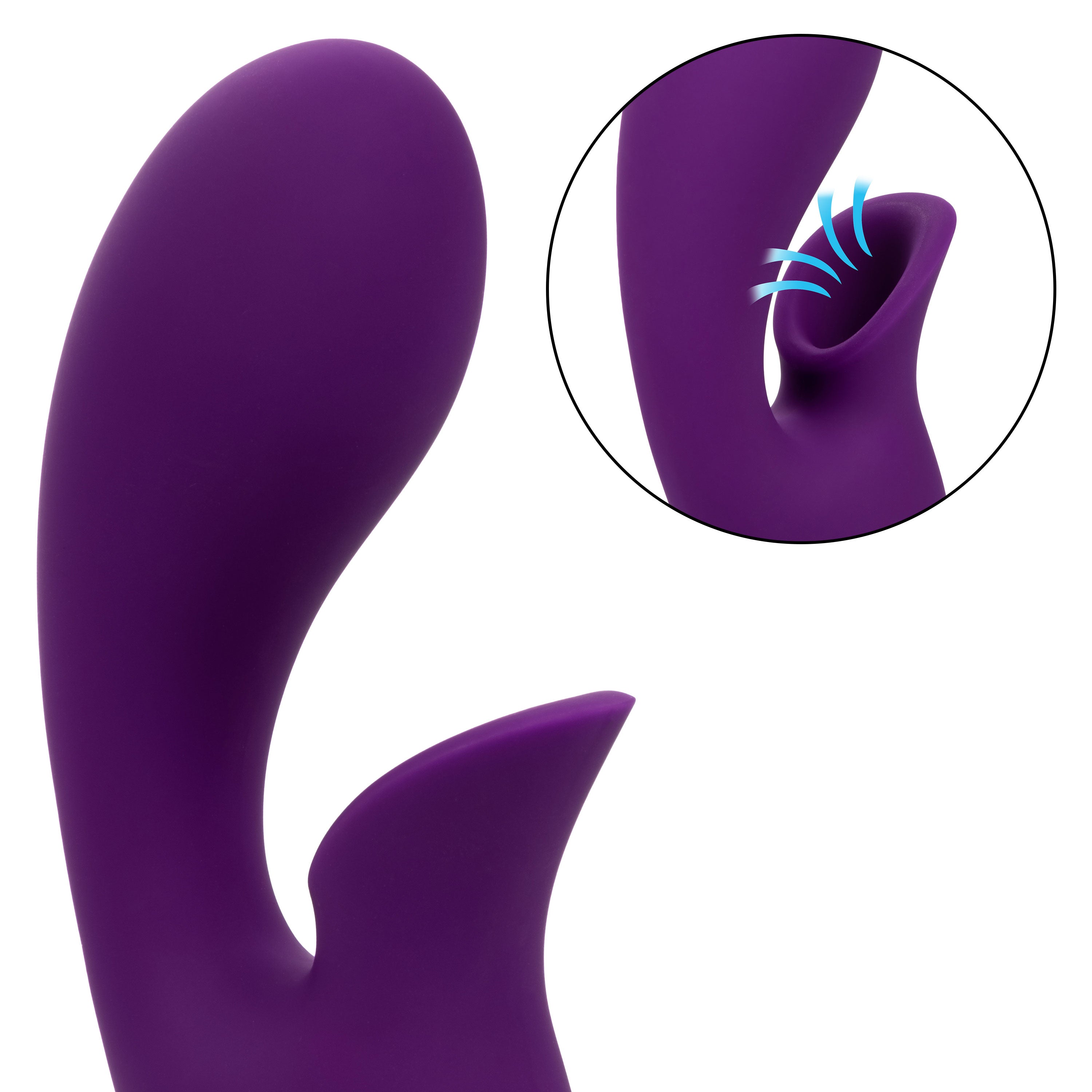 California Dreaming Huntington Beach Heartbreaker Purple Silicone Massager with Dual Motors and 10 Suction Functions Secondary image