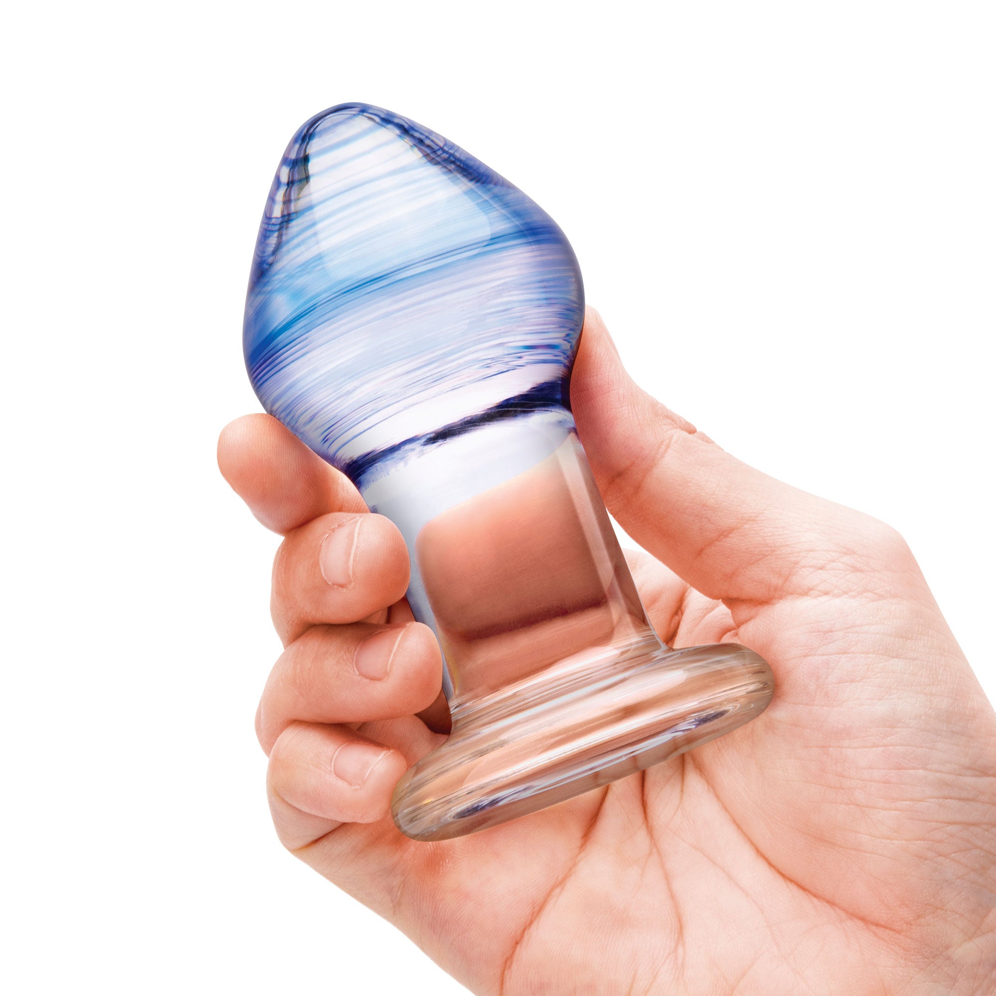 Glas Pleasure Droplets (Blue and White Swirl) – 3-Piece Glass Anal Training Kit > Glass > Toys