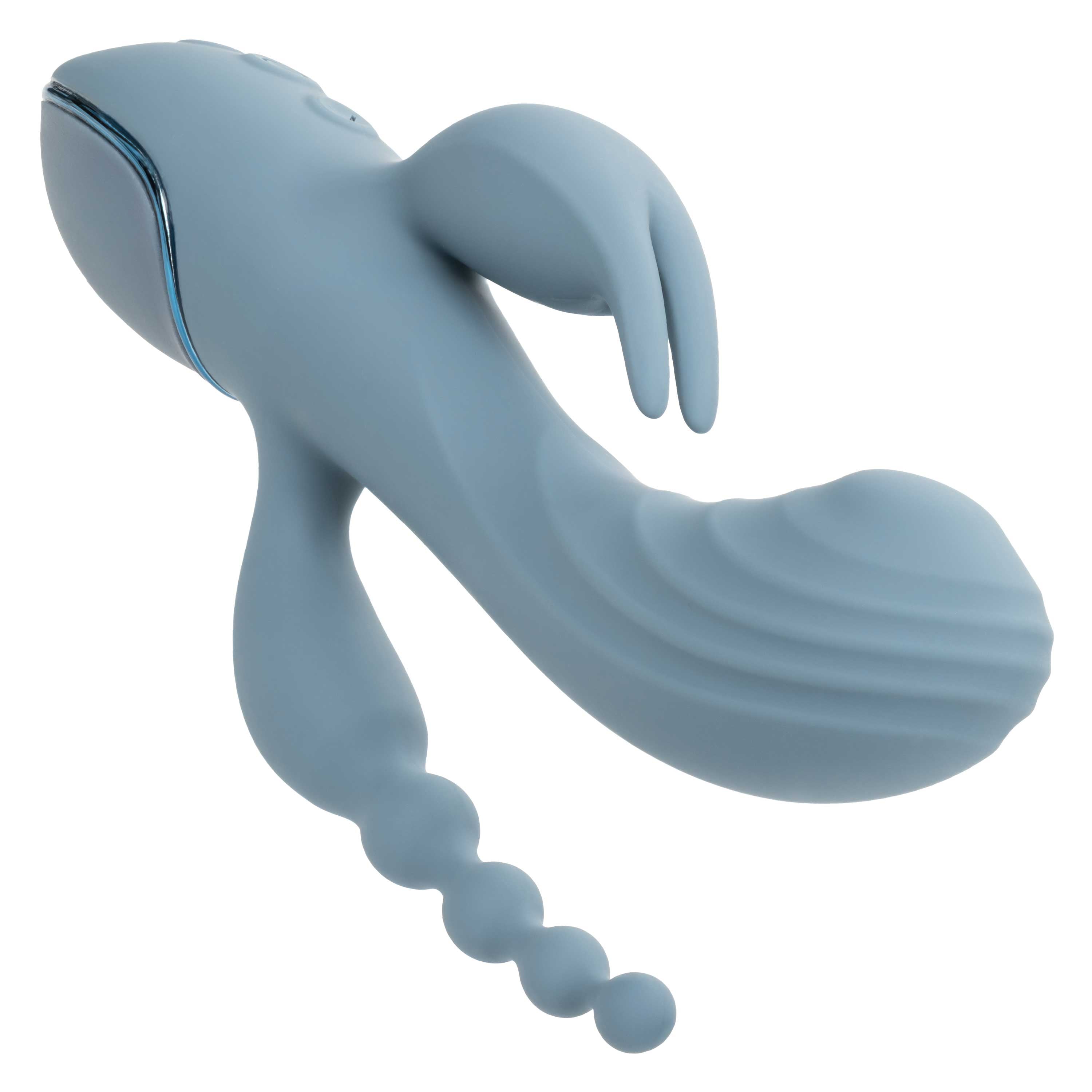 Triple Motor Rechargeable Vibrator Massager With Beaded Tail VIBRATORS-RABBIT