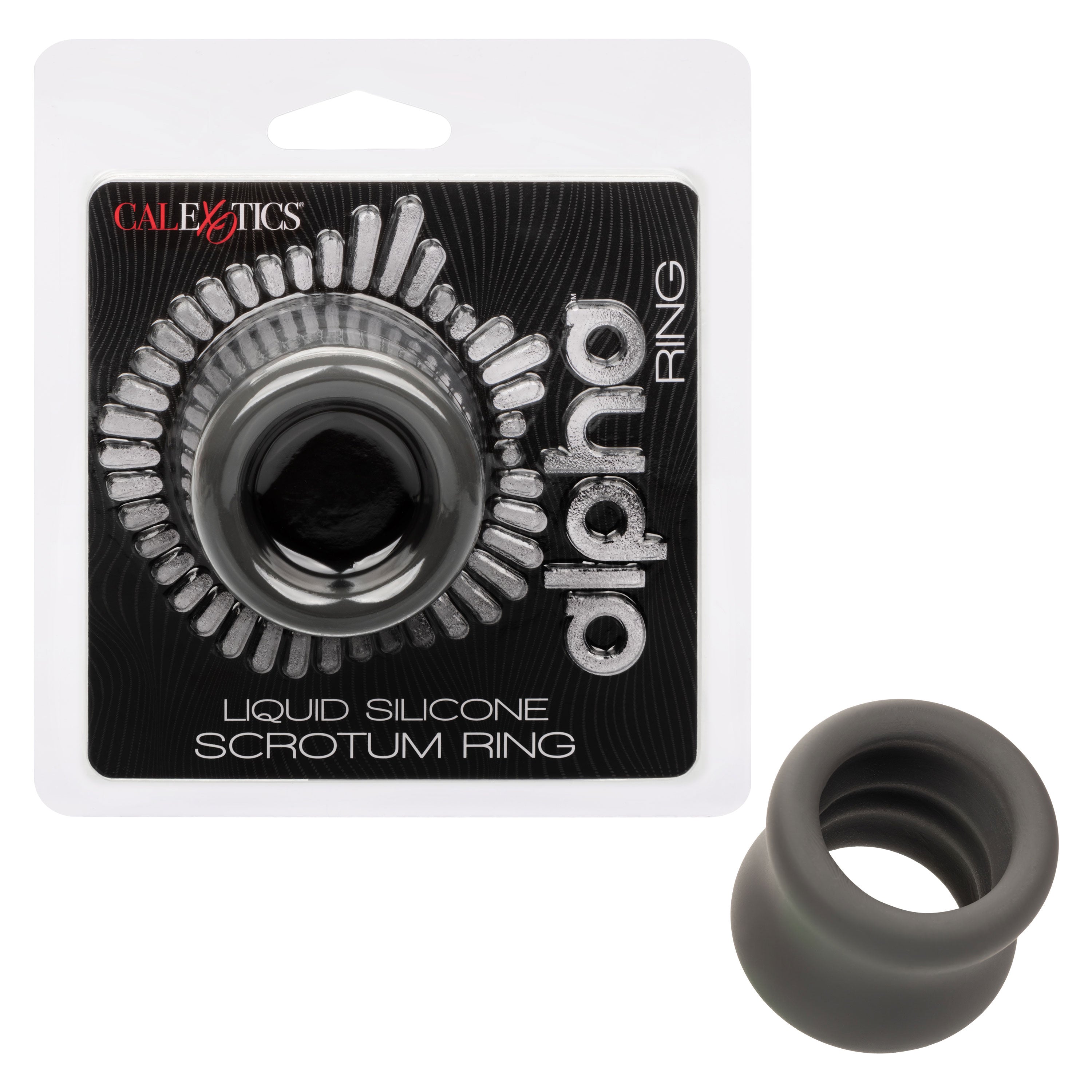 Alpha Liquid Silicone Scrotum Ring Ultra Stretchy Soft Black Enhancer Gray > Cock Ring > Single