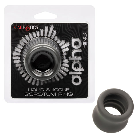 Alpha Liquid Silicone Scrotum Ring Ultra Stretchy Soft Black Enhancer > Cock Ring > Single