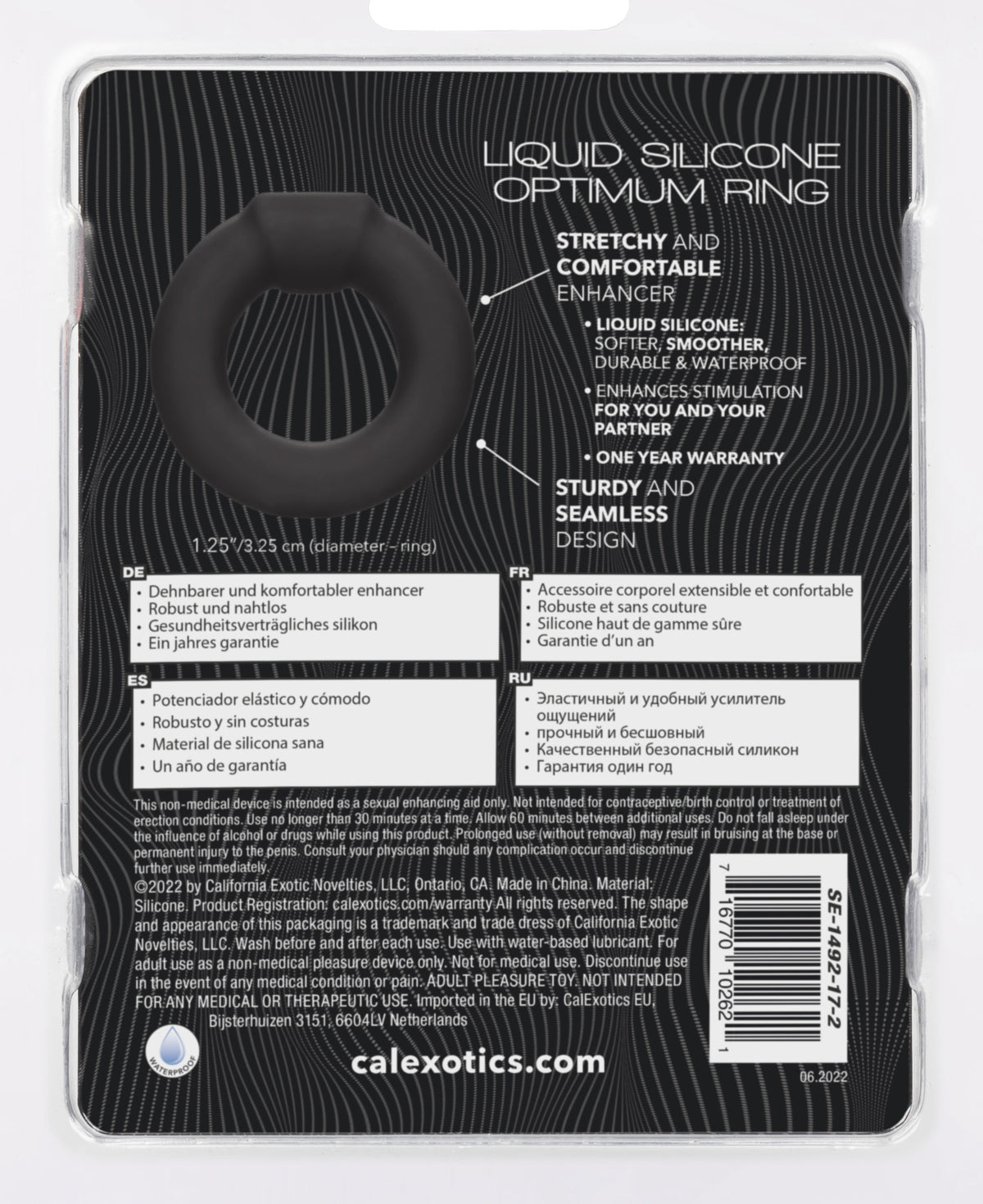Alpha Liquid Silicone Optimum Ring Ultra Stretchy Black Size Medium > Cock Ring > Single