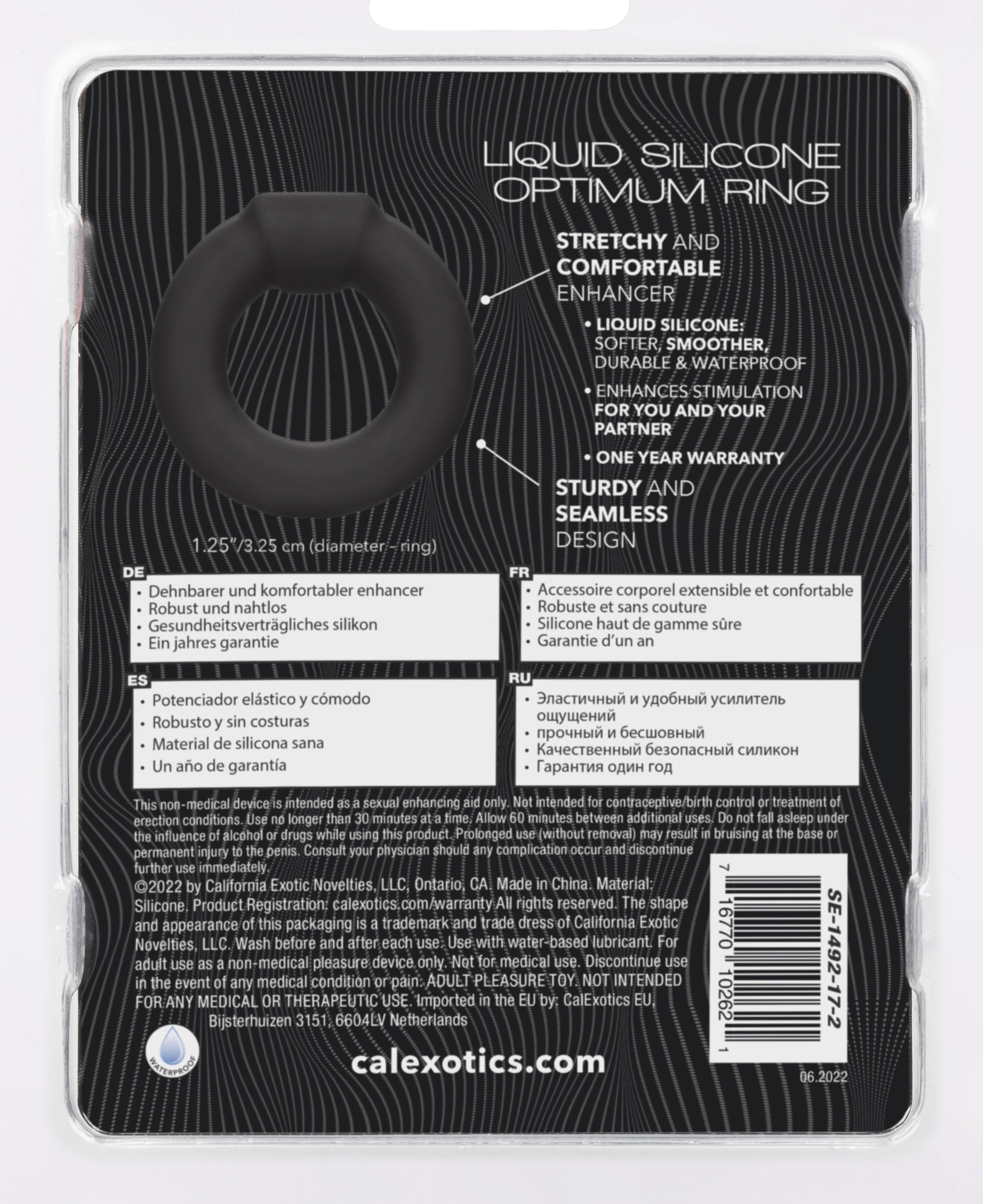 Alpha Liquid Silicone Optimum Ring Ultra Stretchy Black Size Medium > Cock Ring > Single