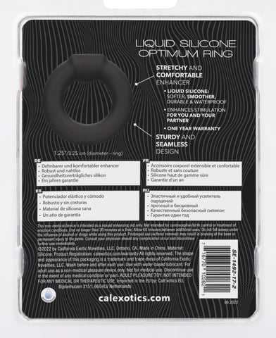 Alpha Liquid Silicone Optimum Ring Ultra Stretchy Black Size Medium > Cock Ring > Single