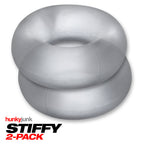 Stiffy 2 Piece Bulge Cockrings by HunkyJunk Ice Clear > Cock Ring > Sets