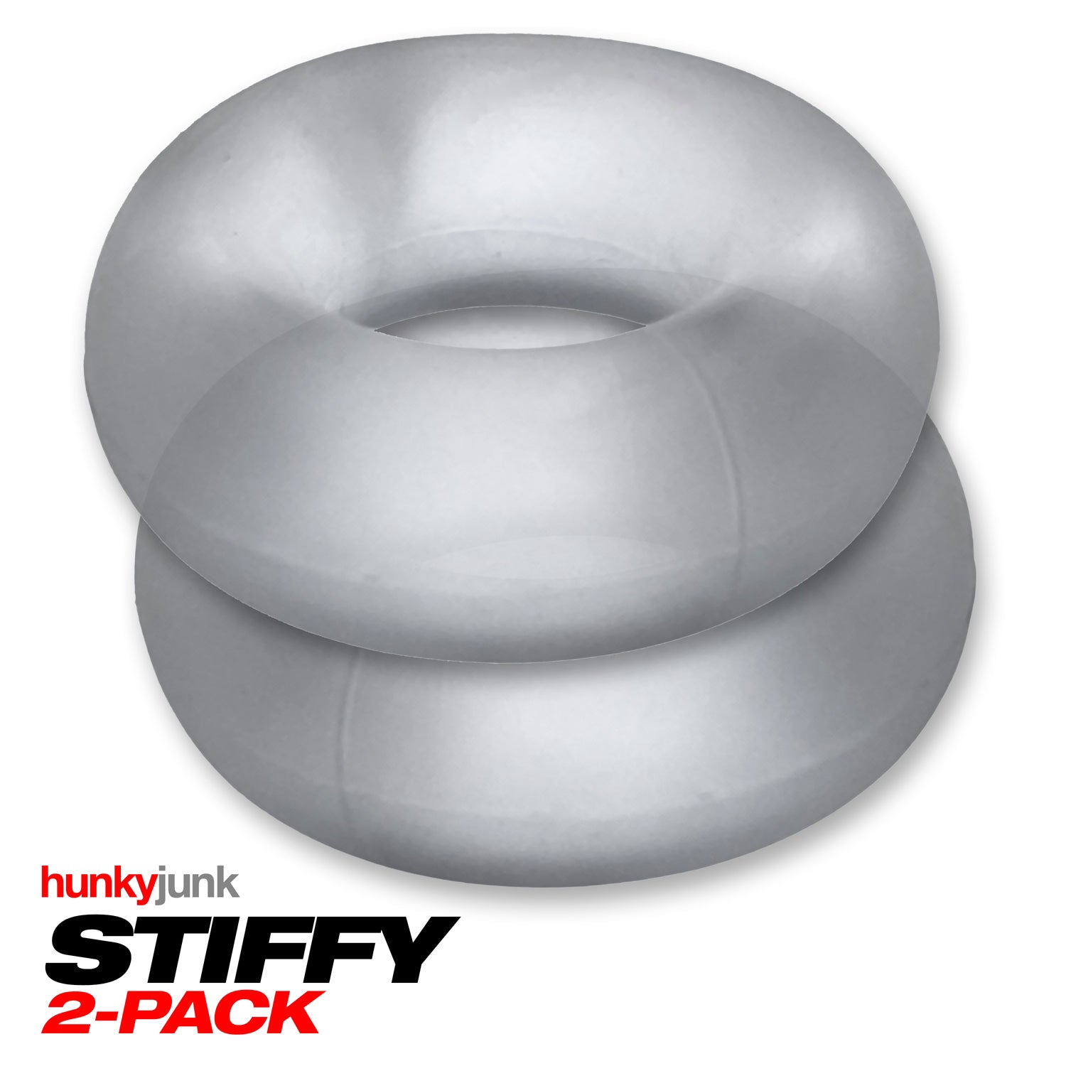 Stiffy 2 Piece Bulge Cockrings by HunkyJunk Ice Clear > Cock Ring > Sets