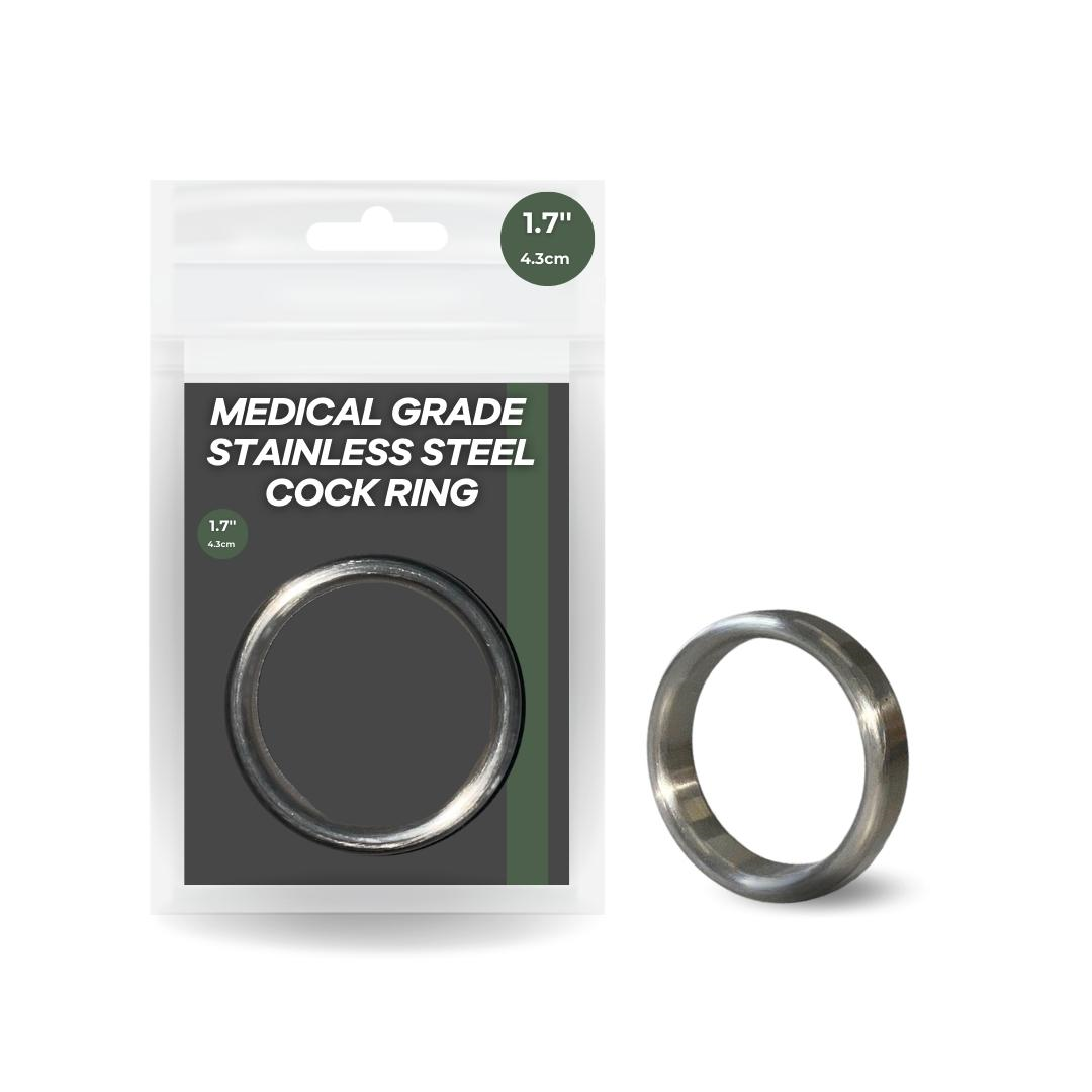 1.7 Inch Medical Grade Stainless Steel Cock Ring Silver 4.3 cm Diameter Default Title COCK RINGS