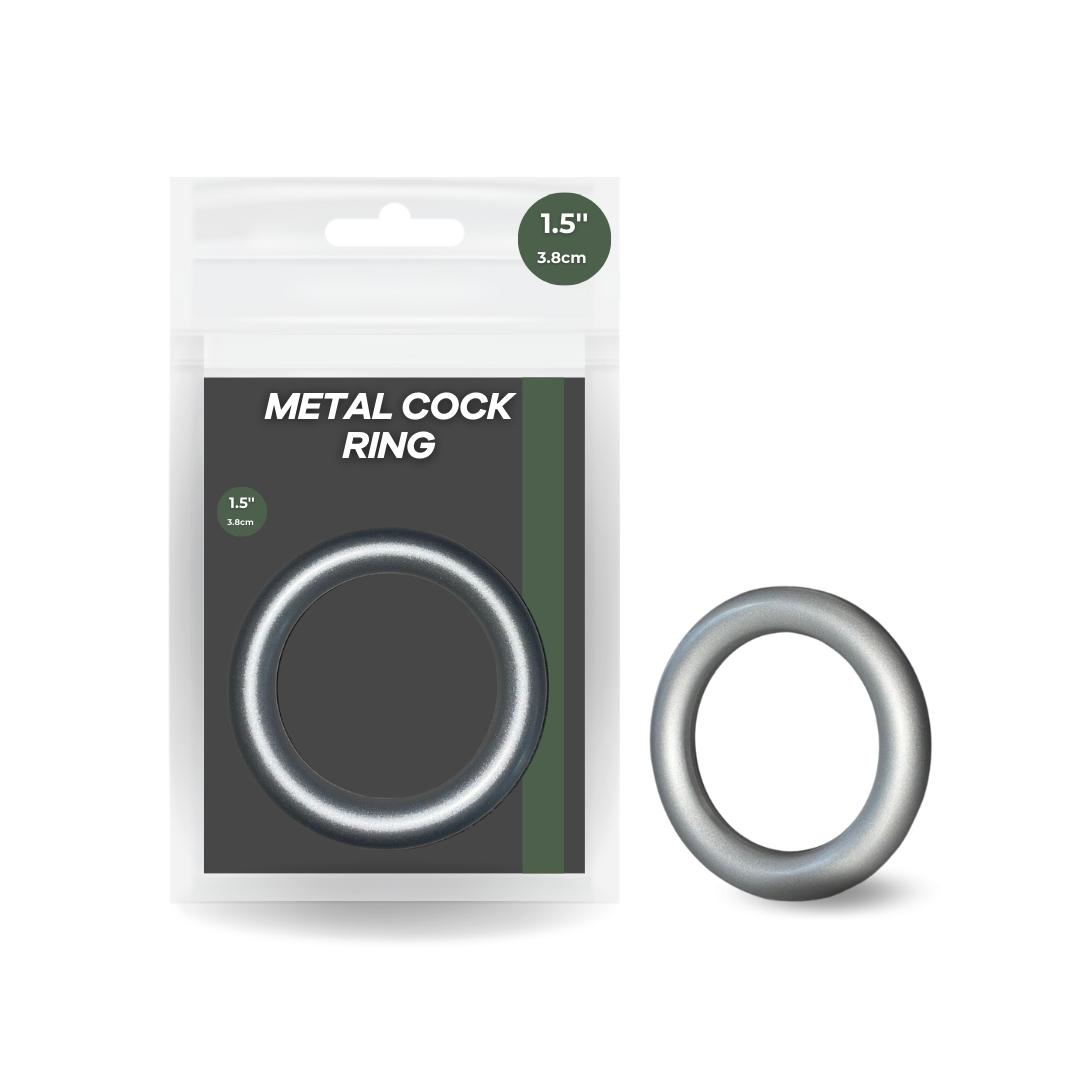 1.5 Inch Silver Metal Cock Ring with 3.8 cm Inner Diameter and 1 cm Width Default Title COCK RINGS