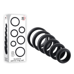 Adam & Eve 6-PIECE PENIS RING SET -  Cock Rings - Set of 6 Sizes