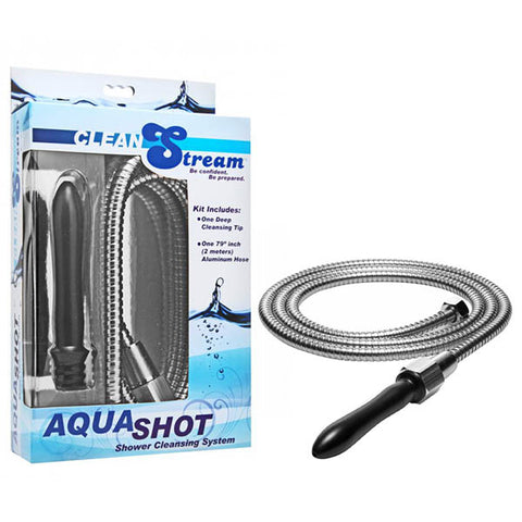 Aqua Shot Shower Enema Cleansing System Silver Douches